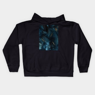 Whispers of Blue Feathers Kids Hoodie